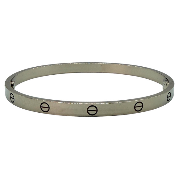 Cartier 18K White Gold Love Bracelet Sz 19 Medium Model Box Hinge 2024 29.4g - Picture 8 of 14